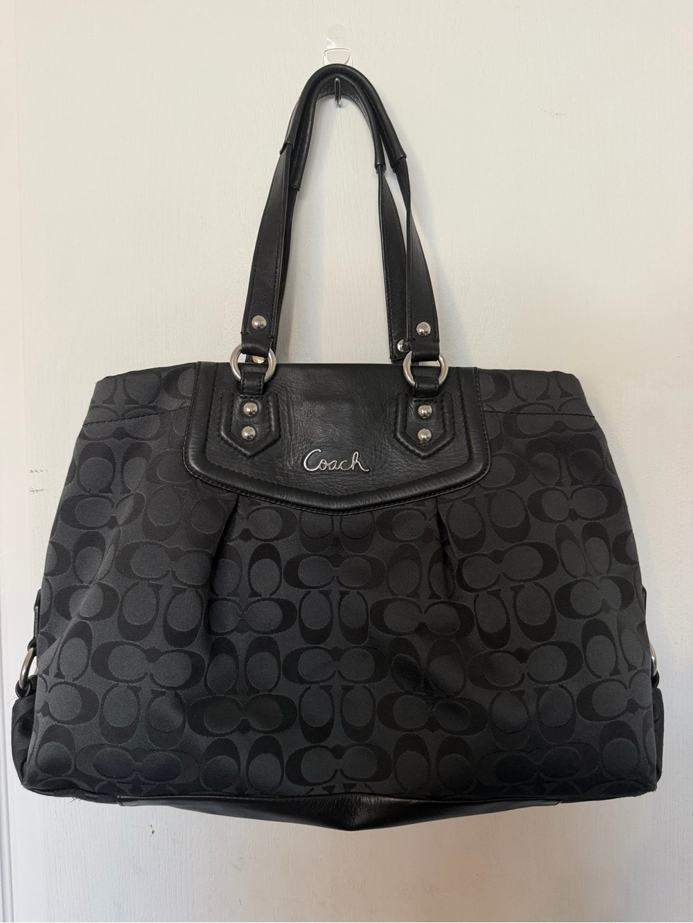 Coach Black Ashley Signature purse